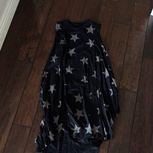 Nununu Black Star Patterned Sleeveless Dress